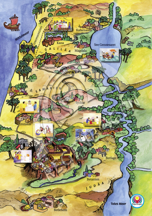 Landkarte israel zur zeit jesu für kinder