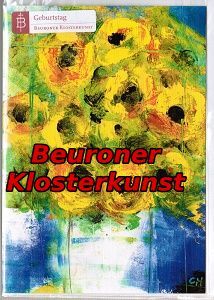 Beuroner Kunstpostkarte: Sonnenblumen (Geburtstag)